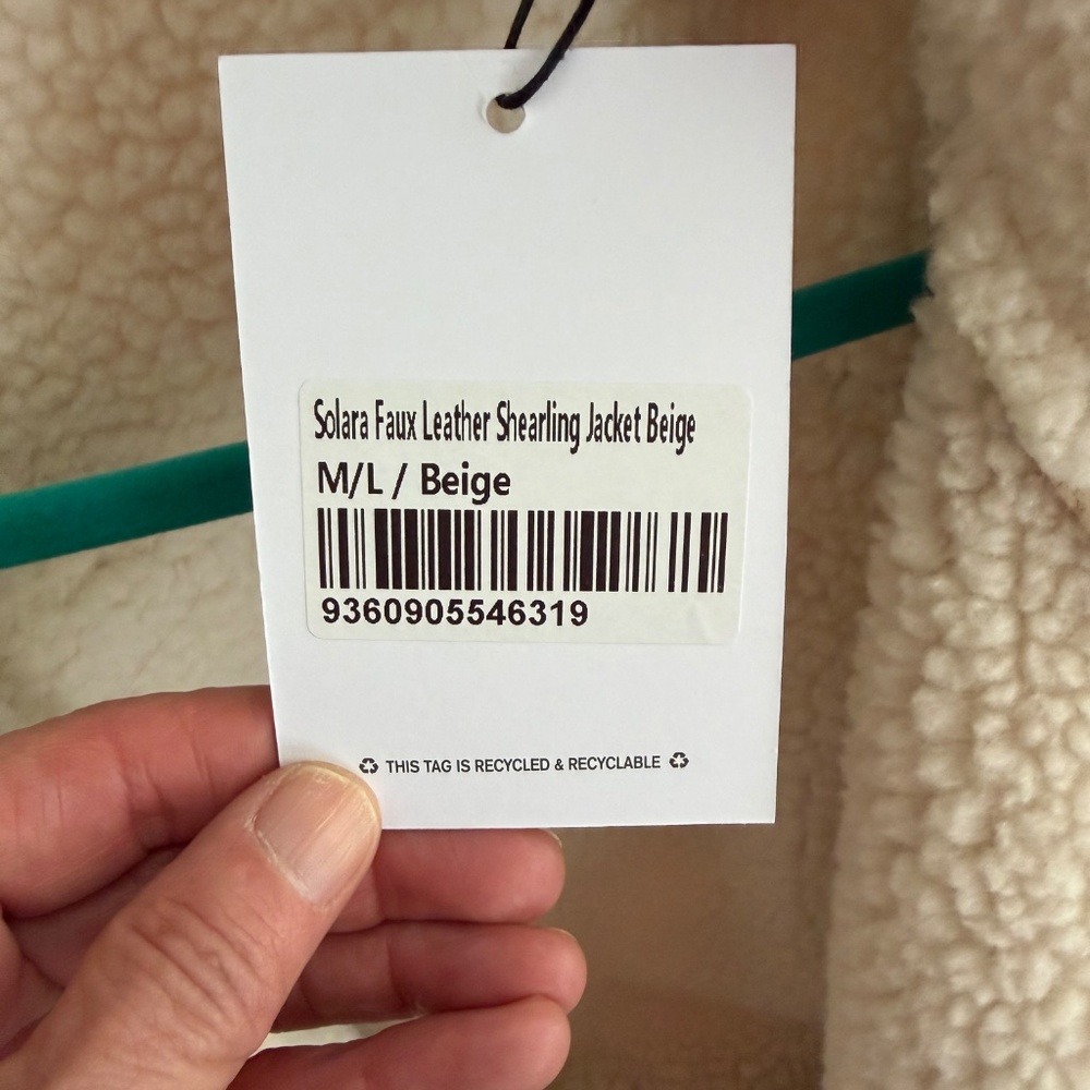 Polly Solara Faux Leather Shearling Jacket Tags On - Picture 3 of 5